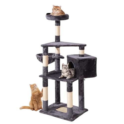 Zooland Katzenbaum Turm für Indoor Katzen, Mehrstöckig Katzenhaus mit Plattformbett, Sisalbaum Kletterbaum Katze Condo Perfekt für Haustier Spiel, Spaß, Ruhe, Kratzen von Zooland