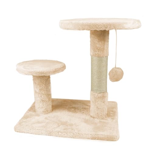 Zooland Katzenbaum Turm für Indoor Katzen, Mehrstöckig Katzenhaus mit Plattformbett, Sisalbaum Kletterbaum Katze Condo Perfekt für Haustier Spiel, Spaß, Ruhe, Kratzen von Zooland