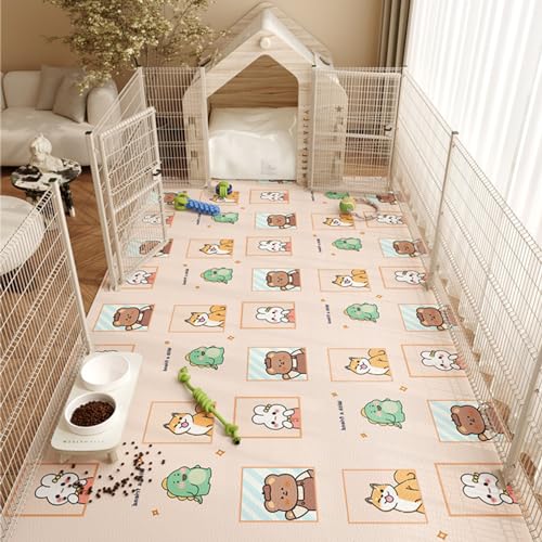 Rutschfeste Spielmatte, niedliches Design, Heimdekoration, leicht zu reinigen, wasserdicht, rechteckig, auslaufsicher, Krabbelmatte für Hunde, Katzen, Kinder (Stil 7,90 x 90 cm) von Zoomlie