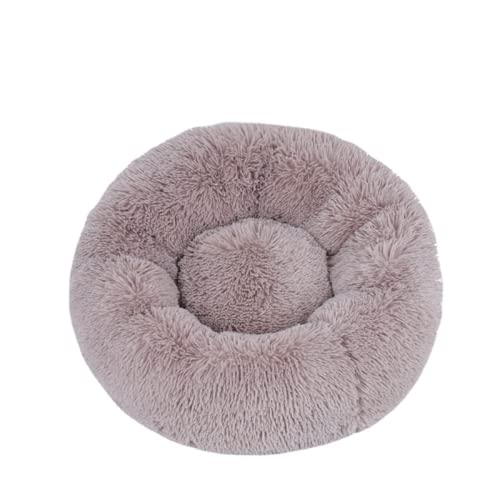 Zoomlie Abnehmbares, waschbares Hundehütte, rundes Plüsch-Haustierbett, Katzennest, Haustierbedarf, Haustiermatte, für den Innenbereich, Hundehütte, Kuschelbett, Hundecouch, Bett, rutschfest (100 cm, Beige / Braun) von Zoomlie