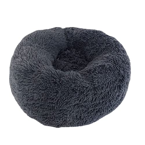 Zoomlie Hundebetten für große, mittelgroße und kleine Hunde, 60 cm, rundes Katzenbett, beruhigendes Haustierbett, Donut-Kuschelbett, Innenbereich, Haustiersofa, Bett, flauschige Zwinger (100 cm, Grau2) von Zoomlie