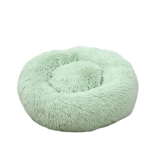 Zoomlie Plüsch-Haustierbett mit Donut-Design, warmes Hundehütte, Welpensofa mit weichem Kissen, rundes Höhlenbett, Haustier-/Katzenbett, rutschfest, waschbar (XS (30 x 30 cm), Grün) von Zoomlie