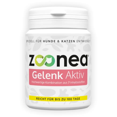 Zoonea® Gelenk Aktiv 100 Tabs - Gelenktabletten für Hunde & Katzen | Hochdosierte Zutaten | Grünlippmuschel, Teufelskrallenwurzel, Ingwerwurzel, MSM, Glucosamin & Chondroitin für bis zu 100 Tage von Zoonea