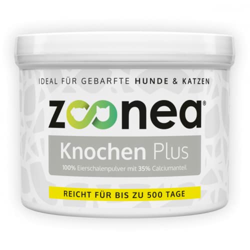 Zoonea® Knochen Plus (500 g) - Für Hunde & Katzen - 100% Eierschalenpulver - Ideale Calcium Quelle - Über 35% Calciumanteil - Wichtig für Knochen und Zähne (Kalzium) von Zoonea