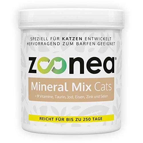 Zoonea® Mineral Mix Cats 250g - Mineralstoff & Vitaminversorgung für Katzen | Perfekt abgestimmte Vitamine & Mineralien für bis zu 250 Tage von Zoonea