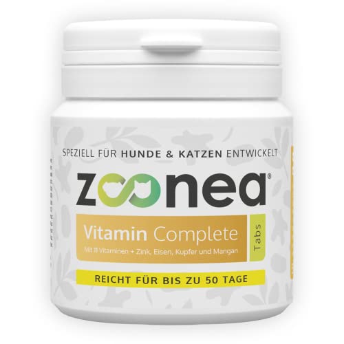 Zoonea® Vitamin Complete 50 Tabs - Multivitamin Komplex für Hunde & Katzen | Hochdosierte Vitamine | Vitamin A, D3, B1, B2, B12, Folsäure, Zink, Eisen, Kupfer und Mangan von Zoonea