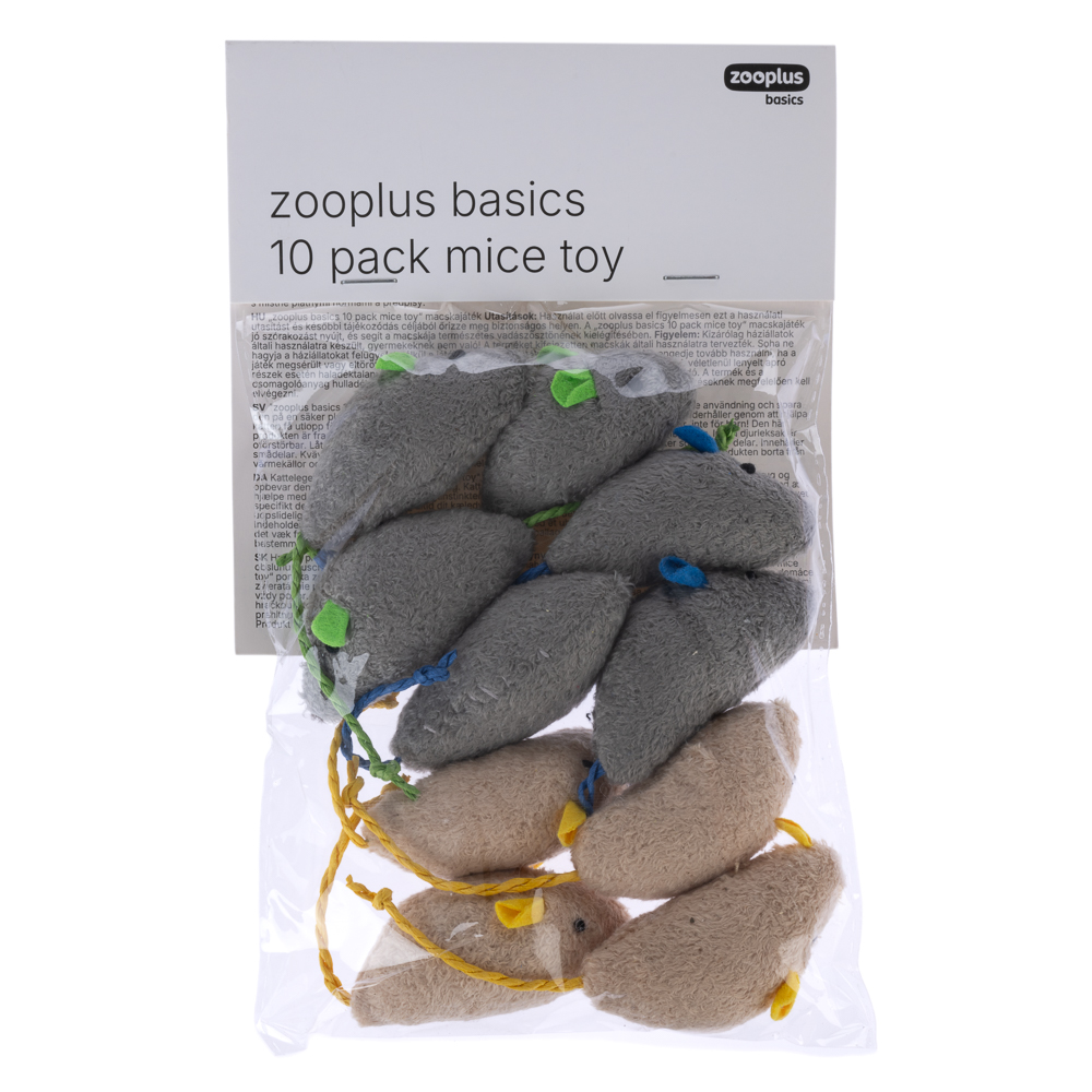 zooplus Basics Katzenspielzeugset Mäuse - 10er Pack von Zooplus Basics