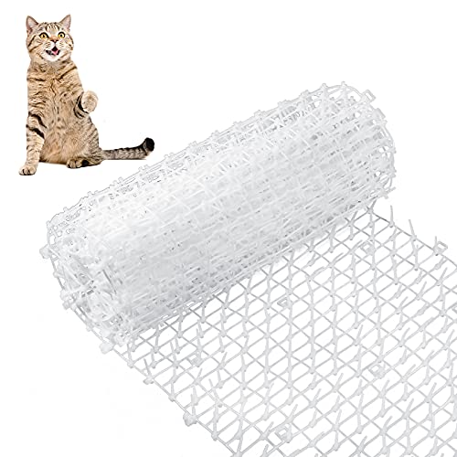 Kot Matte mit Spikes Kribbeln Streifen für Katzen Hunde Stachelige Matte Netzwerk Graben Stopper für Garten Zaun Outdoor Indoor Halten Haustier von Sofa Möbel Fern, Weiß 98 x 11,8 Zoll von Zopeal