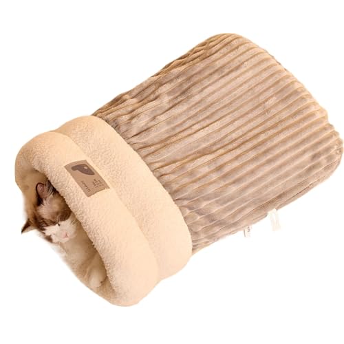 Katzenschlafsack, Katzenschlafsack Warmer Katzenbett Waschbar, Halbgeschlossenes, Selbstwärmendes Katzennestbett, Haustiermatte, Sicheres Hundebett, Katzendecke Haustier Kissen Katzen Kuschelhöhle von Zopoee