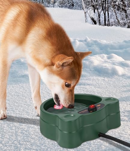 Beheizter Wassernapf für Hunde, Beheizter Haustiernapf, Beheizbare Hühnertränke, Outdoor Wassernapf für Kaninchen, Automatische Konstante Temperatur, für Geflügel, Katzen, Vogel Trinkwasser im Winter von Zounin