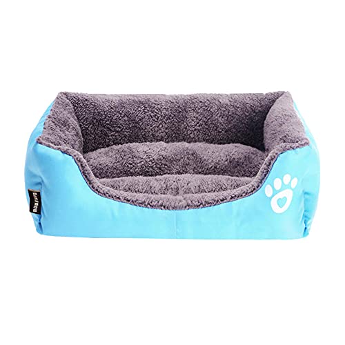 Zoyay hundebett für Haustiere Hunde/Katze betten Vier Jahreszeiten einsetzbar Waschbar hundekörbchen Isomatte Kann Hundekissen für Auto, Bett, Hundekäfig, Sofas-Blau_L von Zoyay