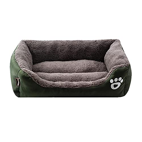 Zoyay hundebett für Haustiere Hunde/Katze betten Vier Jahreszeiten einsetzbar Waschbar hundekörbchen Isomatte Kann Hundekissen für Auto, Bett, Hundekäfig, Sofas-Dunkelgrün_L von Zoyay