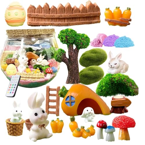 Portable Easter Terrarium Kit, Kids Arts and Crafts Kit, Multifunctional Terrarium Decoration, Light Up Terrarium Toy, Portable Easter Terrarium Kit for Children to Learn and Create von Zqkimzi