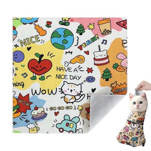 Zqkimzi Cat Grooming Bag, Adjustable Cat Bag, Self-Adhesive Grooming Bag, Calming Wrap for Cats, Cat Nail Clipping Bag, Anti-Escape Cat Bag,Safe Grooming Bag, for Nail Clipping Ear Cleaning von Zqkimzi