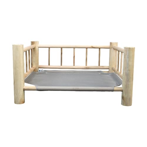 Zqkimzi Katzenhängematte Bett Holz, Haustierhängematte Bett, Holz Haustier Hängematte, Haustier Ruhehängematten mit Oxford Stoff Pad, Haustiere Ruhehängematten, Holz Katzenschaukel Bett für Kleintiere von Zqkimzi