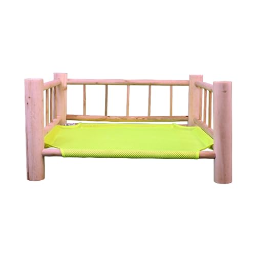 Zqkimzi Katzenhängematte Bett Holz, Haustierhängematte Bett, Holz Haustier Hängematte, Haustier Ruhehängematten mit Oxford Stoff Pad, Haustiere Ruhehängematten, Holz Katzenschaukel Bett für Kleintiere von Zqkimzi