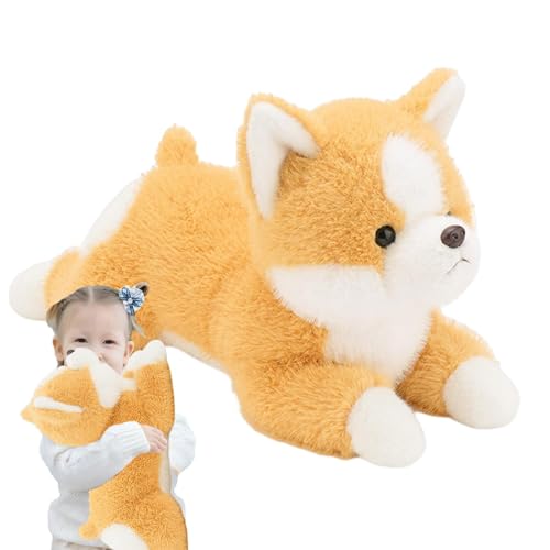 Zqkimzi Soft Dog Plush, Adorable Dog Plush, Puppy Plush Pillow, 45 cm, Adorable Plush Dog Animal Toy and Soft Puppy Pillow Plush Toy for Children’s Playtime and Home Décor, Light Brown and Dark Brown von Zqkimzi