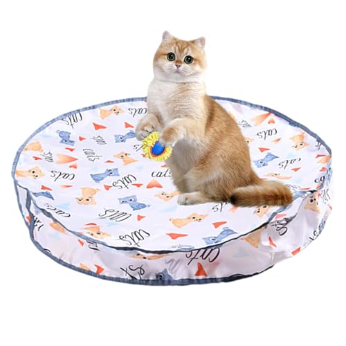 Zqkimzi Versteckendes Katzenspielzeug, Rollball Spielzeug, Versteckspielzeug, Katzenspielmatte, Indoor-Katzenspielzeug, 70 x 12 cm, interaktives Verstecken und Suchen Katzenspielzeug für Wohnzimmer, von Zqkimzi