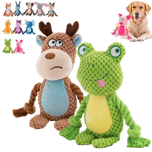 Zrfjfgksw Designed for Heavy Chewers, 2024 Newest Dog Animals Chew Toy, Indestructible Dog Squeak Toys, Wowpetsmart for Heavy Chewers, Cat and Dog Toys with Noise-Making Paper (2pcs-2) von Zrfjfgksw