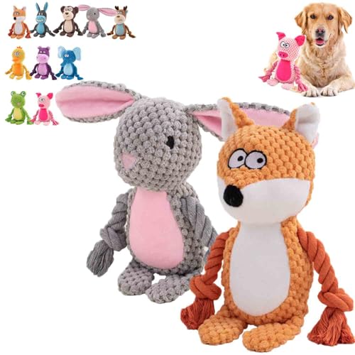 Zrfjfgksw Designed for Heavy Chewers, 2024 Newest Dog Animals Chew Toy, Indestructible Dog Squeak Toys, Wowpetsmart for Heavy Chewers, Cat and Dog Toys with Noise-Making Paper (2pcs-8) von Zrfjfgksw