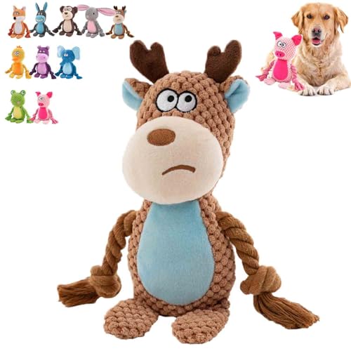 Zrfjfgksw Designed for Heavy Chewers, 2024 Newest Dog Animals Chew Toy, Indestructible Dog Squeak Toys, Wowpetsmart for Heavy Chewers, Cat and Dog Toys with Noise-Making Paper (Deer) von Zrfjfgksw