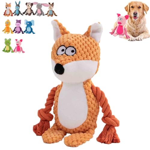 Zrfjfgksw Designed for Heavy Chewers, 2024 Newest Dog Animals Chew Toy, Indestructible Dog Squeak Toys, Wowpetsmart for Heavy Chewers, Cat and Dog Toys with Noise-Making Paper (Fox) von Zrfjfgksw