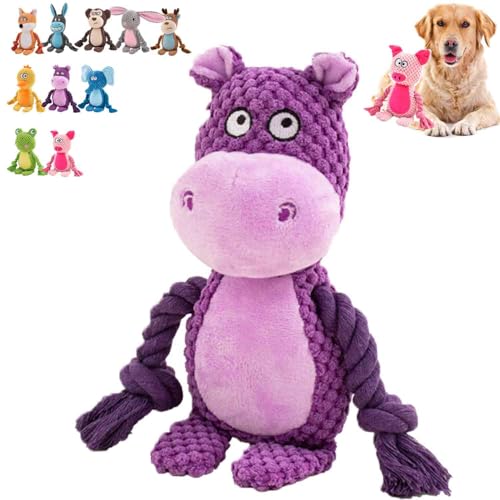 Zrfjfgksw Designed for Heavy Chewers, 2024 Newest Dog Animals Chew Toy, Indestructible Dog Squeak Toys, Wowpetsmart for Heavy Chewers, Cat and Dog Toys with Noise-Making Paper (Hippopotamus) von Zrfjfgksw