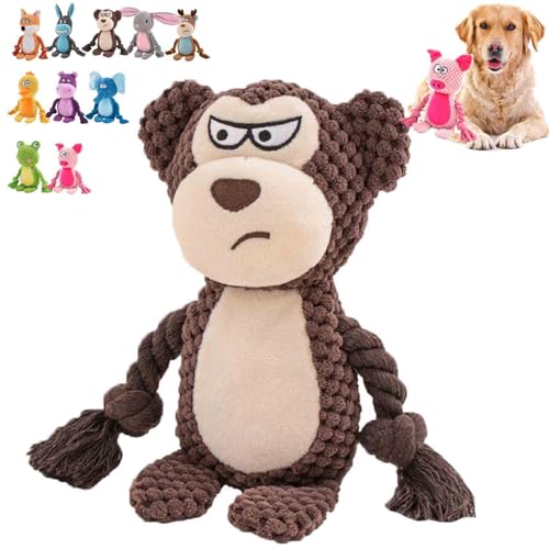 Zrfjfgksw Designed for Heavy Chewers, 2024 Newest Dog Animals Chew Toy, Indestructible Dog Squeak Toys, Wowpetsmart for Heavy Chewers, Cat and Dog Toys with Noise-Making Paper (Monkey) von Zrfjfgksw