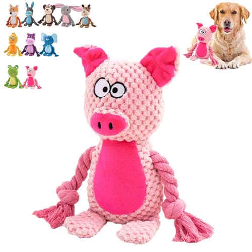 Zrfjfgksw Designed for Heavy Chewers, 2024 Newest Dog Animals Chew Toy, Indestructible Dog Squeak Toys, Wowpetsmart for Heavy Chewers, Cat and Dog Toys with Noise-Making Paper (Pig) von Zrfjfgksw