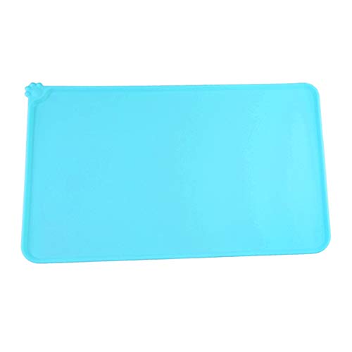 ZssmGood Silikon Pet Food Pad Hund Fütterung Matte wasserdicht Gummi große Haustier Matte für Hund Katze Feeder Tischset, blau, S von ZssmGood