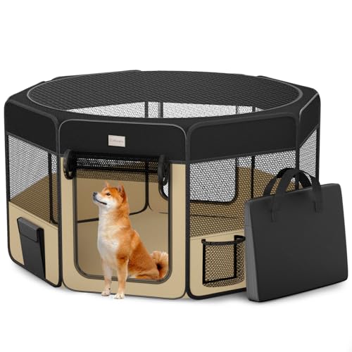 zuhucpts 154,9 cm Indoor Outdoor Laufstall Käfig. Best Aufgabe Zwinger für Ihren Hund, Katze, Kätzchen, Kaninchen, Welpen, Hamster oder Meerschweinchen. Tragbar Pen mit Tragetasche für Easy Travel, 48"x48"x24"H, grün von ZuHucpts