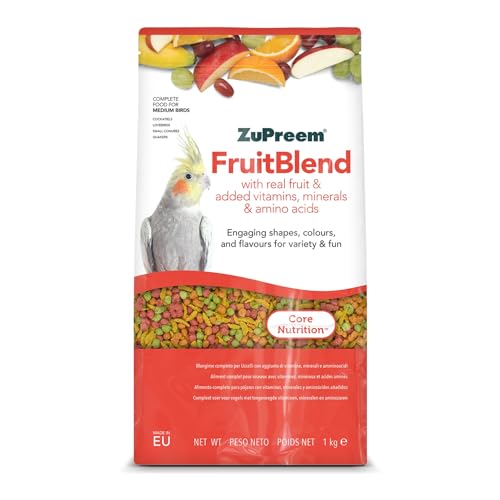 Zupreem Multifruchtfutter für Geflügel, Obst und Vitamine - Vogelfutter geeignet für Agapornis, NINFA-Kakadus, argentinische Cotorras und andere mittelgroße Vögel, 1 kg von ZuPreem