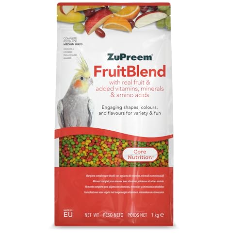 ZuPreem Multifruchtfutter für Geflügel, Obst und Vitamine - Vogelfutter geeignet für Agapornis, NINFA-Kakadus, argentinische Cotorras und andere mittelgroße Vögel, 1 kg ZuPreem Multifruchtfutter für Geflügel, Obst und Vitamine - Vogelfutter geeignet für Agapornis, NINFA-Kakadus, argentinische Cotorras und andere mittelgroße Vögel, 1 kg von ZuPreem