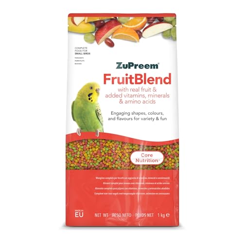 Zupreem Multifruchtfutter für Vögel, Obst und Vitamine – Futter für Vögel, geeignet für Wellensittiche, australische Wellensittiche, kleine Papageien und andere kleine Vögel, 1 kg von ZuPreem