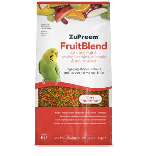 ZuPreem Multifruchtfutter für Vögel, Obst und Vitamine – Futter für Vögel, geeignet für Wellensittiche, australische Wellensittiche, kleine Papageien und andere kleine Vögel, 1 kg ZuPreem Multifruchtfutter für Vögel, Obst und Vitamine – Futter für Vögel, geeignet für Wellensittiche, australische Wellensittiche, kleine Papageien und andere kleine Vögel, 1 kg von ZuPreem