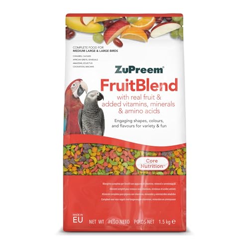 Zupreem Multifruchtfutter für Vögel, Obst und Vitamine - Vogelfutter geeignet für Papageien, Aras, Kakadus, Kakadus und andere mittelgroße bis große Vögel, 1,5 kg von ZuPreem