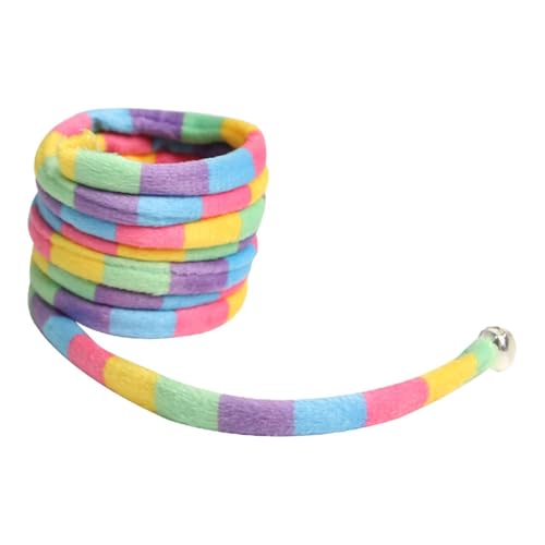 Zuasdvnk Cat Spiral Spring Toy, Katzen Springspielzeug mit Bell,Elastic Plüsch interaktives Spiralkatze Spielzeug | Elastisches bequemes farbiges beißendes interaktives Spiel von Zuasdvnk