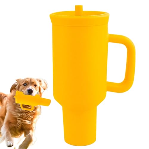 Zuasdvnk Crinkle Hundebecher, Hundeflaschenspielzeug, Wasserbecher-Spielzeug, Kreatives Quietsch-Hundespielzeug, simuliertes Hundekauspielzeug mit Vogelgeräusch für kleine/mittlere Hunde von Zuasdvnk