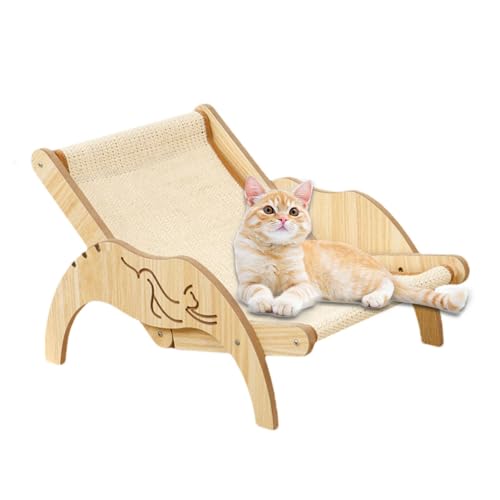 Zuasdvnk Katzen-Sisal-Loungesessel, Strandkorb-Hängematte für Katzen | Katzenstuhl-Hängematte, verstellbarer 3-höhen-Kratzer, Kätzchen-Hochbett für kleine bis große Katzen von Zuasdvnk