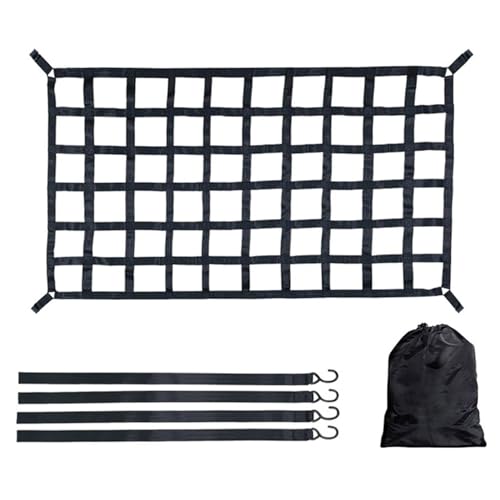 Zuasdvnk Ladeflächennetz, Schwere Ladenetze Pickup Ladeflächennetz Gepäcknetz Verstellbar Frachtnetz Ladenetz Organizer Netz Ladungssicherung für SUV Pickup Truck Anhänger 208 x 127cm von Zuasdvnk