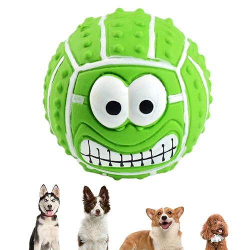 Zuasdvnk Latex-Gesichtsball Hundespielzeug | Quietschspielzeug für Hunde – lustiges, federndes Kauspielzeug für Hunde, Welpen, Welpen, Welpen, Spielzeug für kleine, mittelgroße Hunde, Welpen, Katzen, von Zuasdvnk