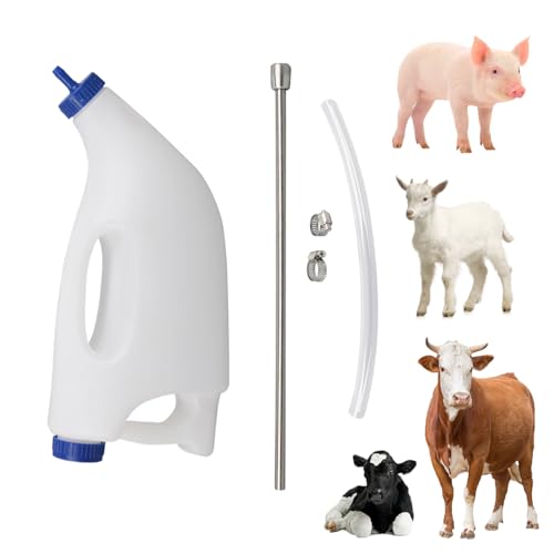 Zuasdvnk Röhren-Futterspender für Waden, Flüssigkeits-Trockner, Speiseröhren-Futterflasche, 4 l, mit Griff, Flüssigkeitszufuhr, versorgt Kälber, Ziegen, Lämmer Zuasdvnk Röhren-Futterspender für Waden, Flüssigkeits-Trockner, Speiseröhren-Futterflasche, 4 l, mit Griff, Flüssigkeitszufuhr, versorgt Kälber, Ziegen, Lämmer von Zuasdvnk