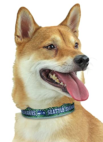 Zubaz NFL Team verstellbares Haustierhalsband für Hunde und Katzen, Seattle Seahawks, groß von Zubaz