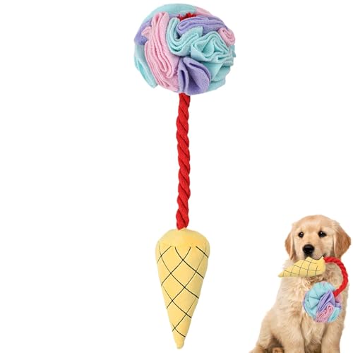 Zubehors Schnüffel-Trainingsspielzeug für Hunde, Eiscreme-Puzzlespielzeug für Hunde,Buntes Quietschspielzeug für Hunde - Tragbares Futter-Plüschtier, Hundespiel-Soundspielzeug für Zuhause, Reisen von Zubehors