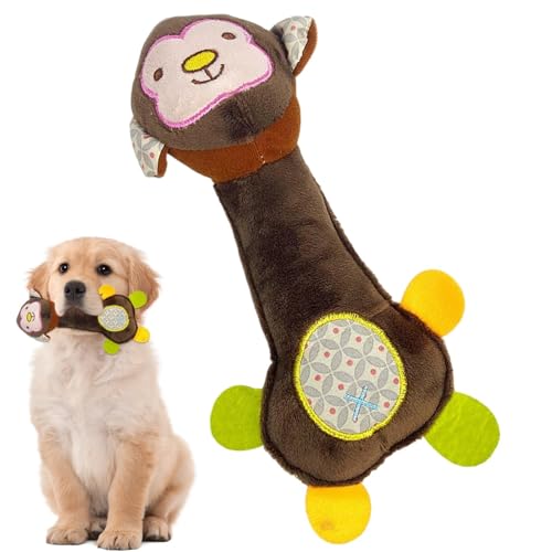 Zubehors Tierische quietschende Hundespielzeuge,Quietschende Spielzeuge für Hunde,Stofftiere Tierpuppe - Haustierspielzeug, Plüsch-Cartoon-AFFE-Hirsch, interaktives Hundespielzeug, weicher Quietscher von Zubehors