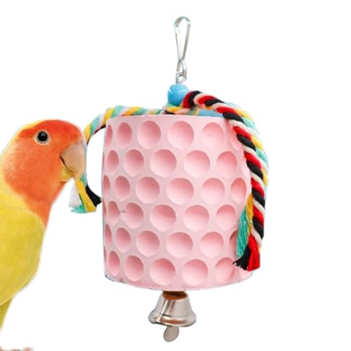 Zubehors Vogelkrankheitsstein, Vogelschnabel Schleifstein - Natürlicher multifunktionaler Vogel Teether mit Seil,Multifunktional Chew behandelt lang anhaltende Spaßspielzeug entspannendes Accessoire von Zubehors