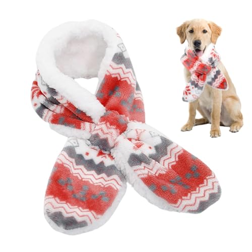 Zubehors Weihnachts-Haustier-Schal, Hunde-Bandanas - Plüschschal Urlaubs-Haustierschal Halsbekleidung,Warmer Plüsch-Haustier-Urlaubsschal, Haustierschals für den Winter, Haustierzubehör von Zubehors