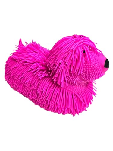 Zugar Land Soft Shaggy Puffer Hundespielzeug (Packung) (20,3 x 12,7 cm) gefüllt mit Luft für ein lustiges Squishy Stretchy Fidget Erlebnis.Blau, Rosa, Weiß (Rosa) von Zugar Land