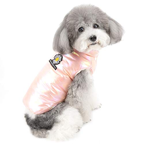 ZUNEA Hundemantel für Kleine Hunde und Katzen Wasserdicht Winterjacke Warm Welpenkleidung mit Fleece Gefüttert Weste Winddicht Schneeanzug Haustier Outdoor Bekleidung Chihuahua Outfits Rosa XL von Zunea