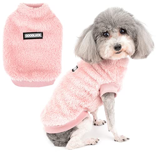 Zunea Hundepullover Wintermäntel für Kleine Hunde Warmer Fleece Sweater Weiche Pullover Jacke Mantel Fuzzy Welpen Kleidung Kaltes Wetter Weste Haustier Bekleidung für Chihuahua Yorkie Katzen Rosa XL von Zunea